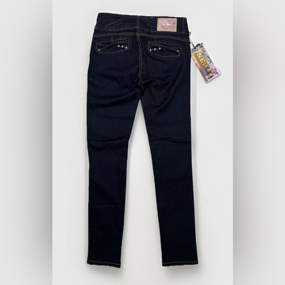 NWT Nelli Denim Jeans 9/10 Tall Skinny Bling Sparkly Dark Wash Pants 30x32 - Picture 3 of 10